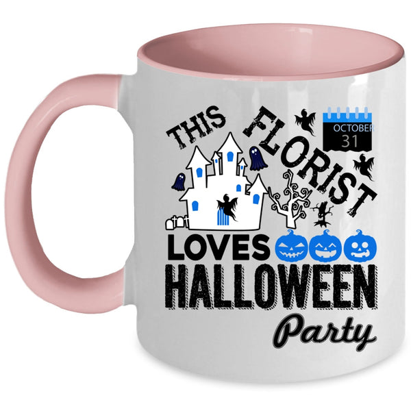Scary Coffee Mug, This Florist Loves Halloween Party Accent Mug