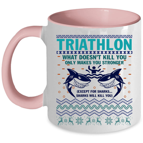 Christmas Gift For Triathlon Coffee Mug, Triathlon Accent Mug