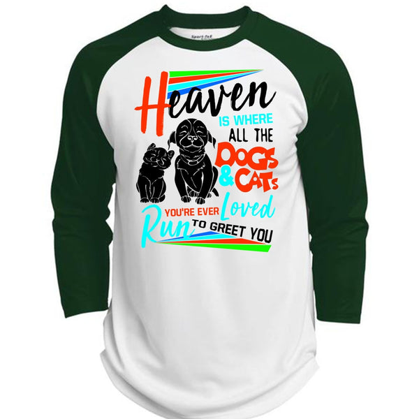 Heaven Is Where All The Dogs And Cats T Shirt, I Love My Dog T Shirt, Awesome T-Shirts  (Polyester Game Baseball Jersey)