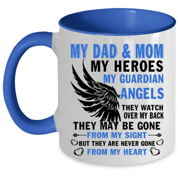 They Are Never Gone From My Heart Coffee Mug, Dad And Mom Accent Mug