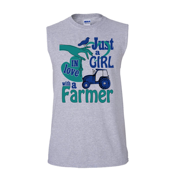 Just A Girl T Shirt, Coolest Farmer T Shirt, Awesome t-shirts (Men's Cotton Sleeveless)