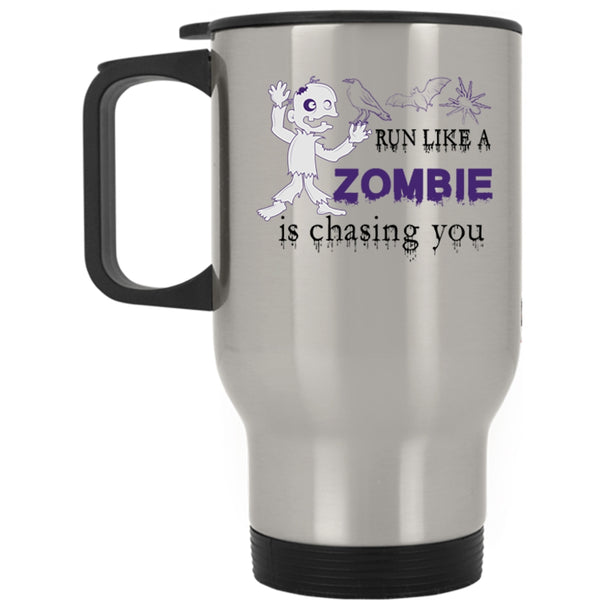 Funny Halloween Travel Mug, Run Like A Zombie Is Chasing You Mug