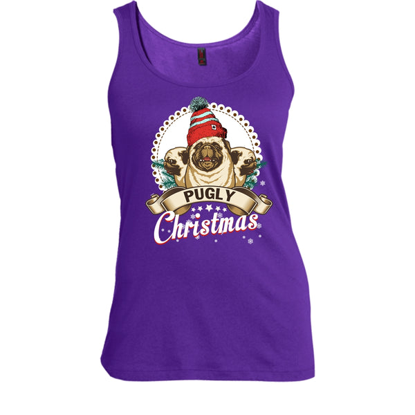 Pugly Christmas T Shirt, Coolest Pug Tank Top