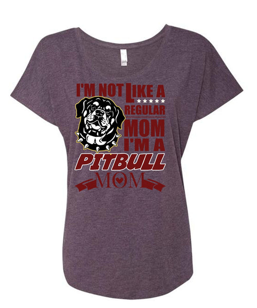 I'm A Pit Bull Mom T Shirt, My Favorite T Shirt, Cool Shirt (Ladies' Triblend Dolman Sleeve)