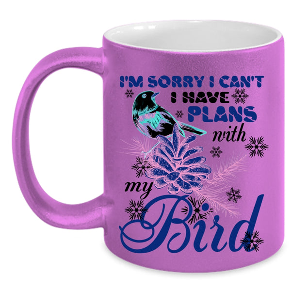 Cute Bird Coffee Mug, I Have Plans With My Bird Accent Mug