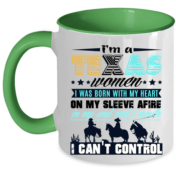 I Was Born With My Heart Coffee Mug, I'm A Texas Women Accent Mug