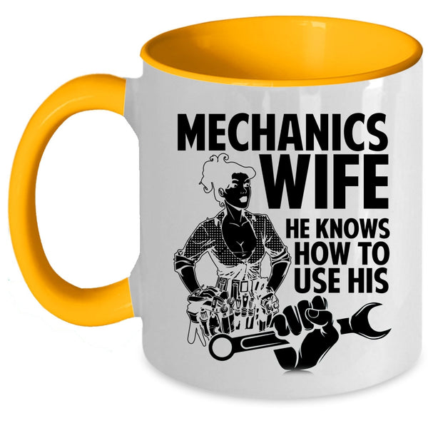 Pretty Mechanic's Wife Coffee Mug, Mechanics Wife Accent Mug