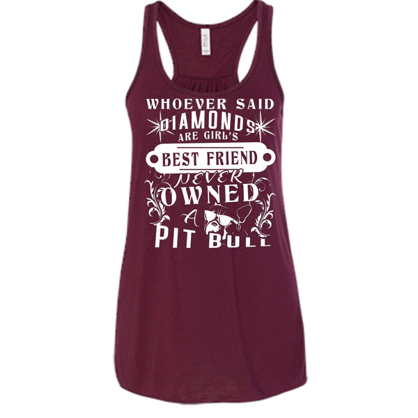 Diamonds Are Girl's Best Friend Never Owed Pit Bull Shirt, Cool Dog Shirt
