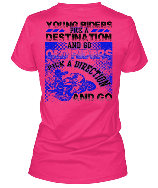 Go Old Riders Pick A Direction T Shirt, I Love Biking T Shirt