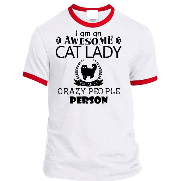 I Am An Awesome Cat Lady Crazy People Person T Shirt, I Love Cat T Shirt