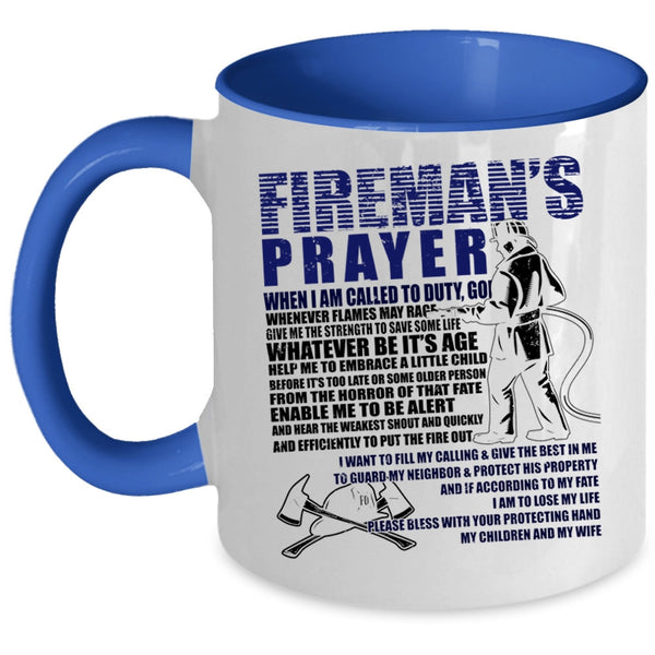 Cool Gift For Fireman Coffee Mug, Fireman's Prayer Accent Mug