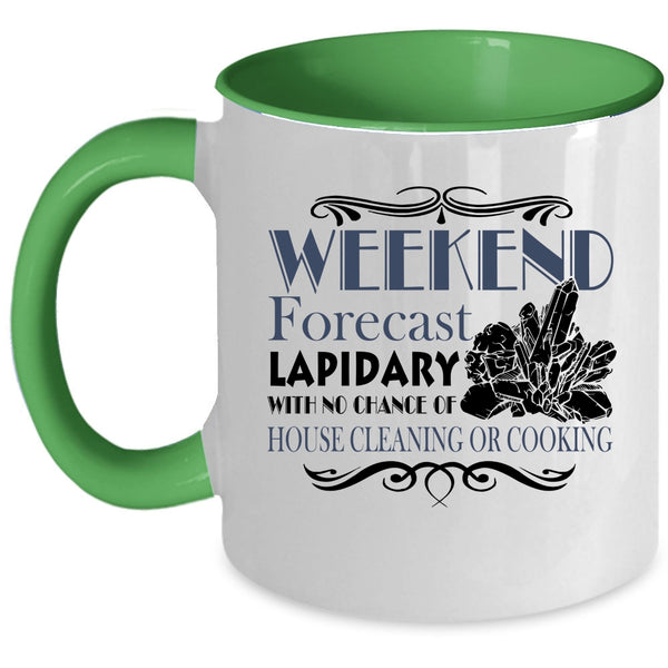 Awesome Jewelers Coffee Mug, Weekend Forecasy Lapidary Accent Mug