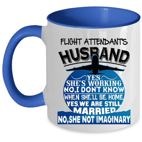 Just Married Coffee Mug, Flight Attendant's Husband Accent Mug