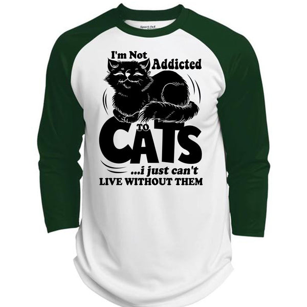I'm Not Addicted To Cats T Shirt, I Love My Cat T Shirt, Awesome T-Shirts  (Polyester Game Baseball Jersey)