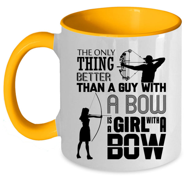 A Girl With A Bow Coffee Mug, Guy With A Bow Accent Mug