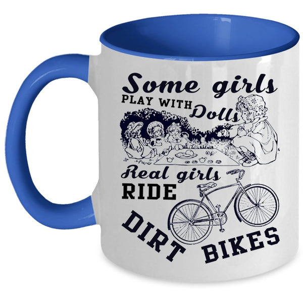 Cool Girls Coffee Mug, Real Girls Ride Dirt Bikes Accent Mug