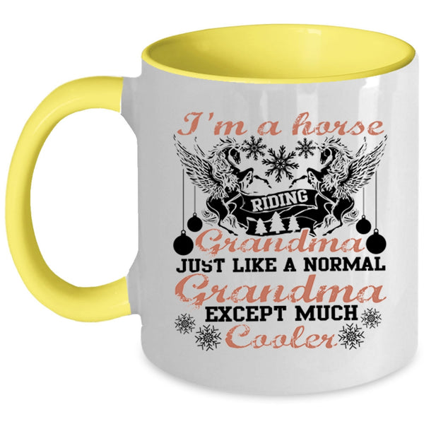 Normal Grandma Coffee Mug, I'm A Horse Riding Grandma Accent Mug