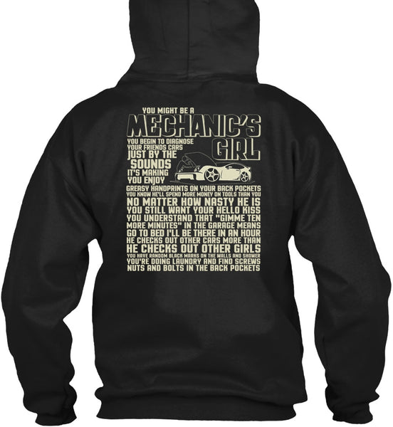 You Might Be A Mechanic's Girl T Shirt, He Checks Out Other Girls T Shirt