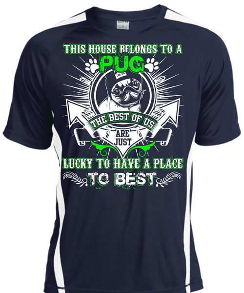 This House Belongs To A Pug T Shirt, Lucky To Have A Place T Shirt, Cool Shirt