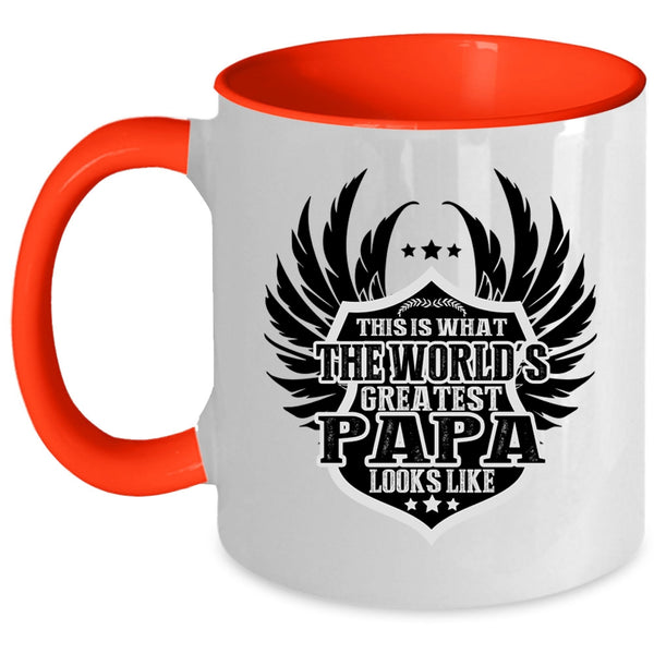 Greatest Papa Coffee Mug, The World's Greatest Papa Looks Like Accent Mug