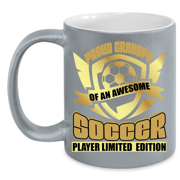 Proud Grandpa Of A Soccer Player Coffee Mug, Awesome Grandpas Coffee Cup