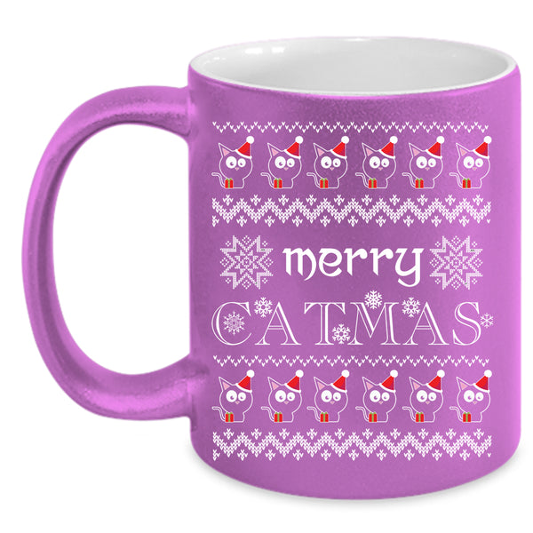 Merry Catmas Coffee Mug, Christmas Gift For Cat Lover Coffee Cup