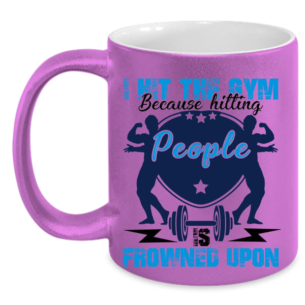 Cool Gift For Gymnast Coffee Mug, I Hit The Gym Accent Mug