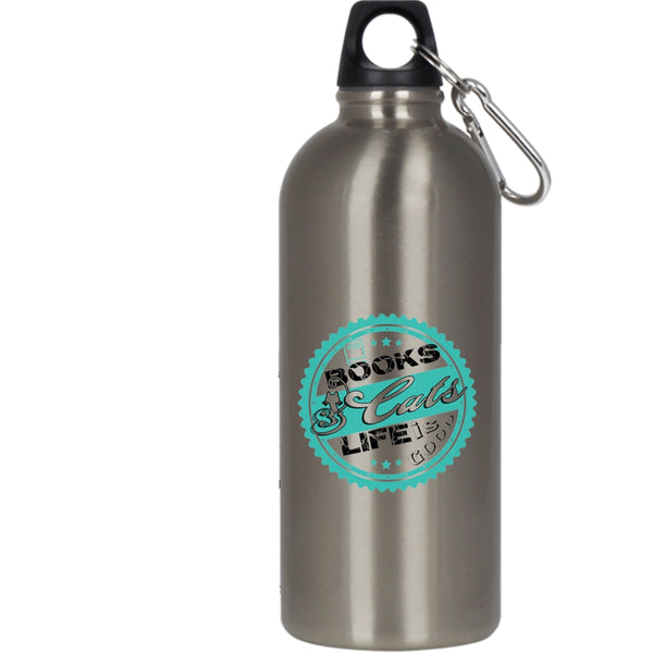 Books And Cats Life Is Good 20 oz Stainless Steel Bottle,Lovely Gift For Book Readers Outdoor Sports Water Bottle
