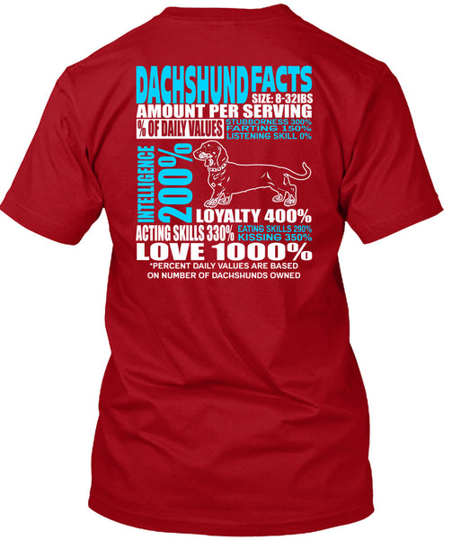 Dachshund Facts T Shirt, Dachshund Owned T Shirt