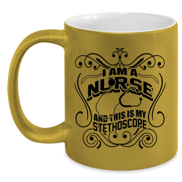 This Is My Stethoscope Coffee Mug, I Am A Nurse Accent Mug