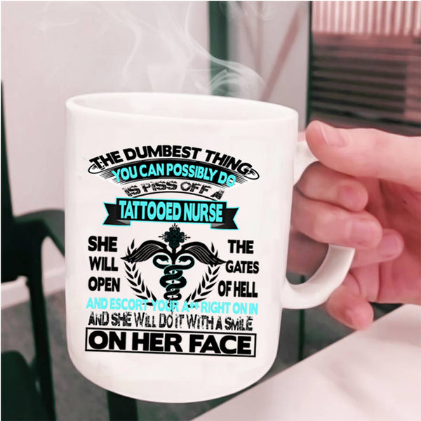 Awesome Gift for Nurses Coffee Mug, Tattooed Nurse Cup