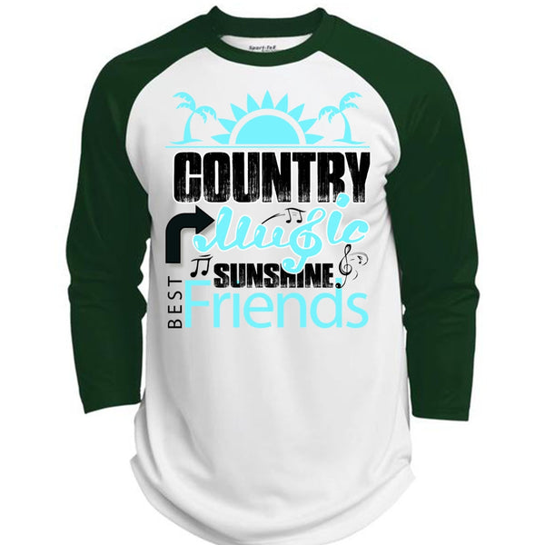 Country Music Sunshine Best Friends T Shirt, I Love Music T Shirt, Awesome T-Shirts  (Polyester Game Baseball Jersey)
