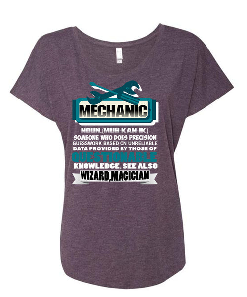 Being A Mechanic T Shirt, Wizard Magician T Shirt, Cool Shirt (Ladies' Triblend Dolman Sleeve)