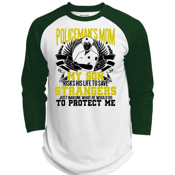 Policeman's Mom T Shirt, Being A Police T Shirt, Awesome T-Shirts  (Polyester Game Baseball Jersey)