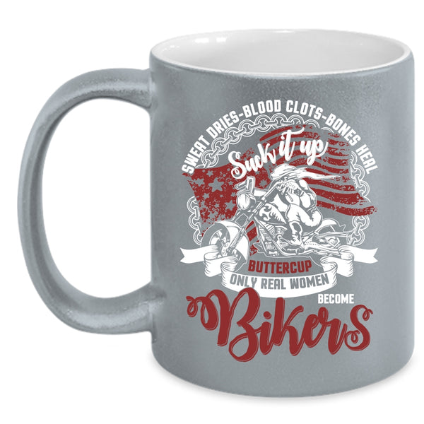Only Real Women Become Bikers Coffee Mug, Awesome Women Coffee Cup
