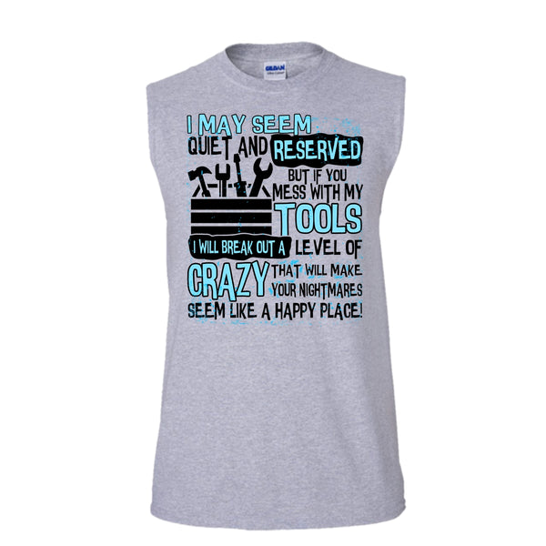 If You Mess With My Tools T Shirt, Coolest Mechanic T Shirt, Awesome t-shirts (Men's Cotton Sleeveless)