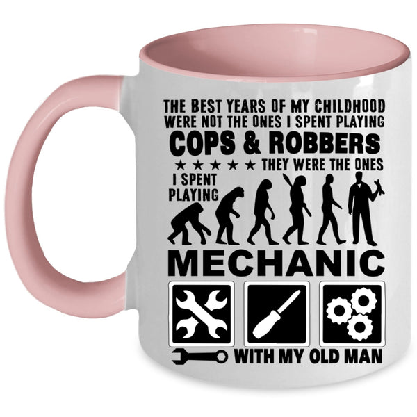 Grandpa Coffee Mug, I Spent Playing Mechanic With My Old Man Accent Mug