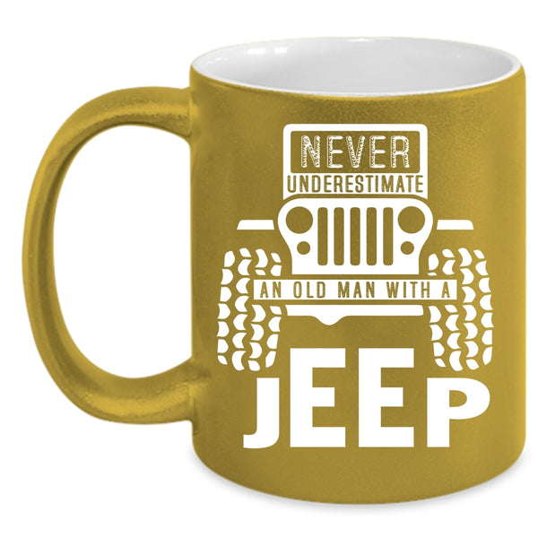 An Old Man With A Jeep Coffee Mug, Cool Grandpas Coffee Cup