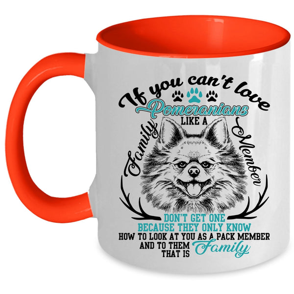 Cute Dogs Coffee Mug, Pomeranians Like A Family Member Accent Mug