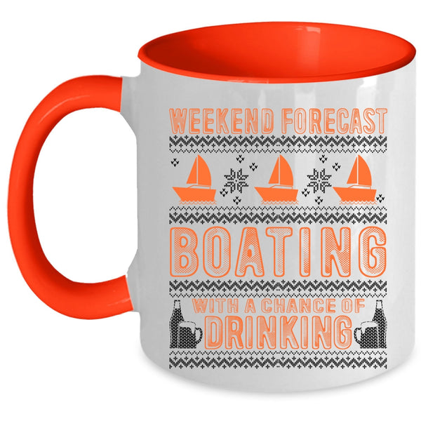 Chance Of Drinking Coffee Mug, Weekend Forecast Boating Accent Mug