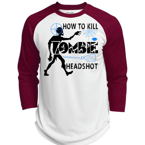 How To Kill Zombie Headshot T Shirt, Wait For Halloween T Shirt, Awesome T-Shirts  (Polyester Game Baseball Jersey)