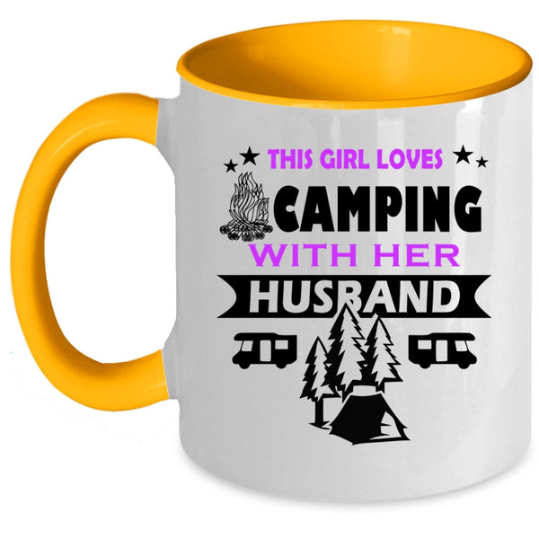 This Girl Loves Camping With Her Husband Mug, Camping Cup