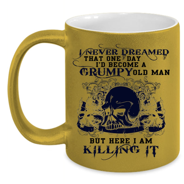 Grumpy Grandpa Coffee Mug, I'd Become A Grumpy Old Man Accent Mug