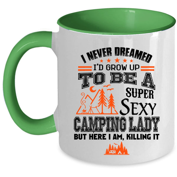 Cute Camping Lady Coffee Mug, I'd Grow Up To Be A Camping Lady Accent Mug