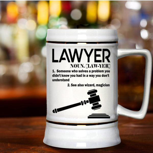 Best Gift For Lawyer Beer Stein 22oz, Lawyer Beer Mug