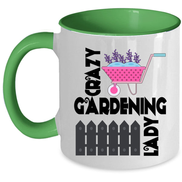 Funny Gift For My Wife Coffee Mug, Crazy Gardening Lady Accent Mug
