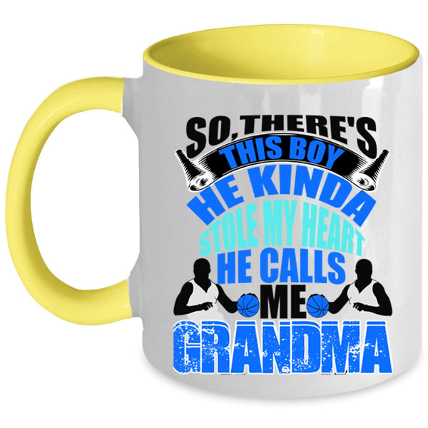He Calls Me Grandma Coffee Mug, This Boy Kinda Stole My Heart Accent Mug
