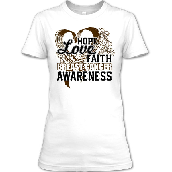 Hope Love Faith T Shirt, Cancer T Shirt