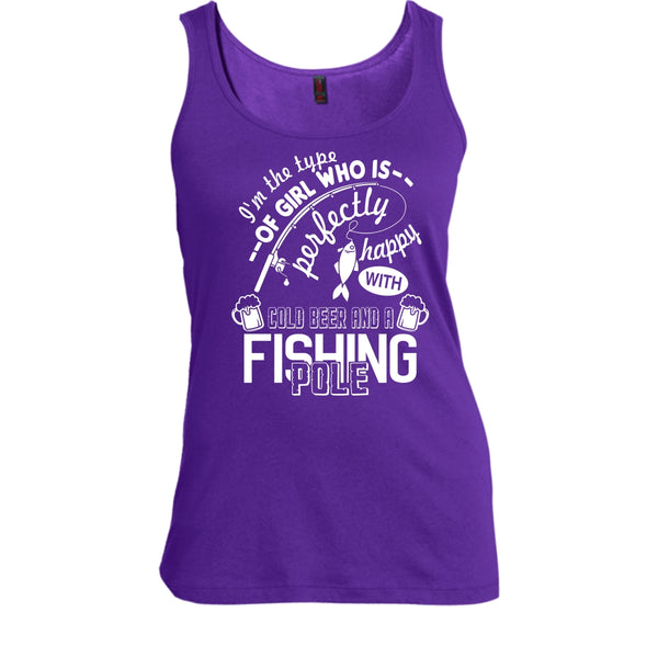 Pretty Happy With Cool Beer T Shirt, A Fishing Pole T Shirt, Cool T Shirt