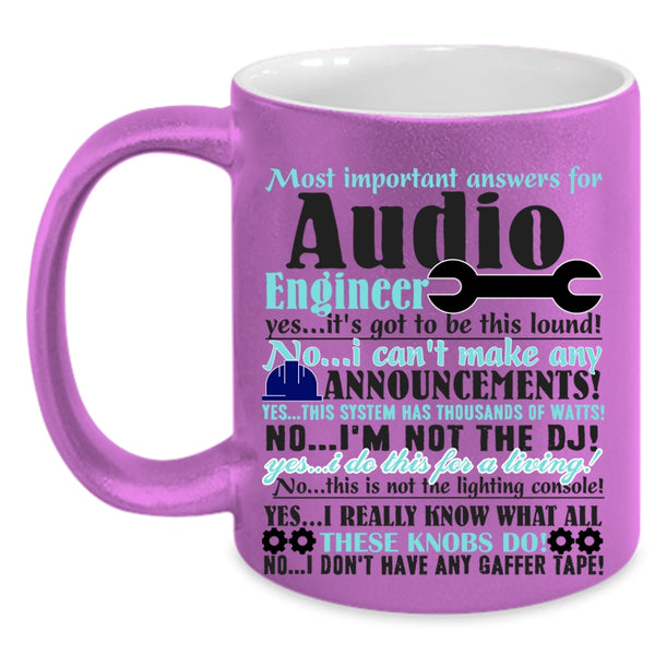 Best Gift For Engineers Coffee Mug, Audio Engineer Accent Mug